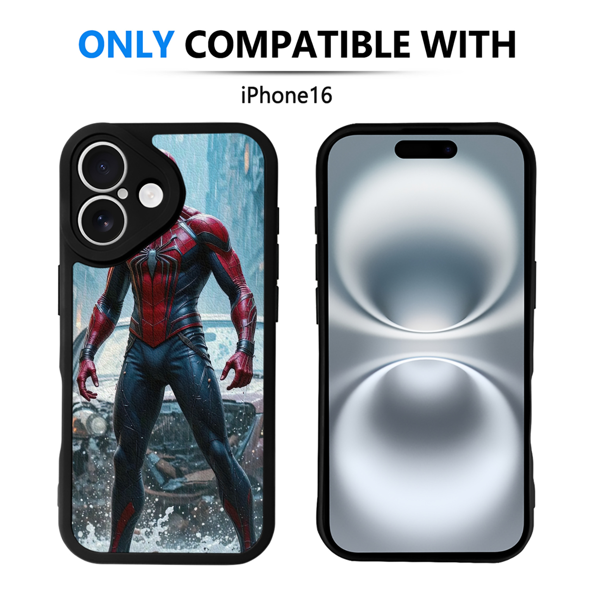 Spider Man スパイダーマン 【iPhone 16シリーズ対応】シリコンスマホケース（レザー調） 材質：シリコン